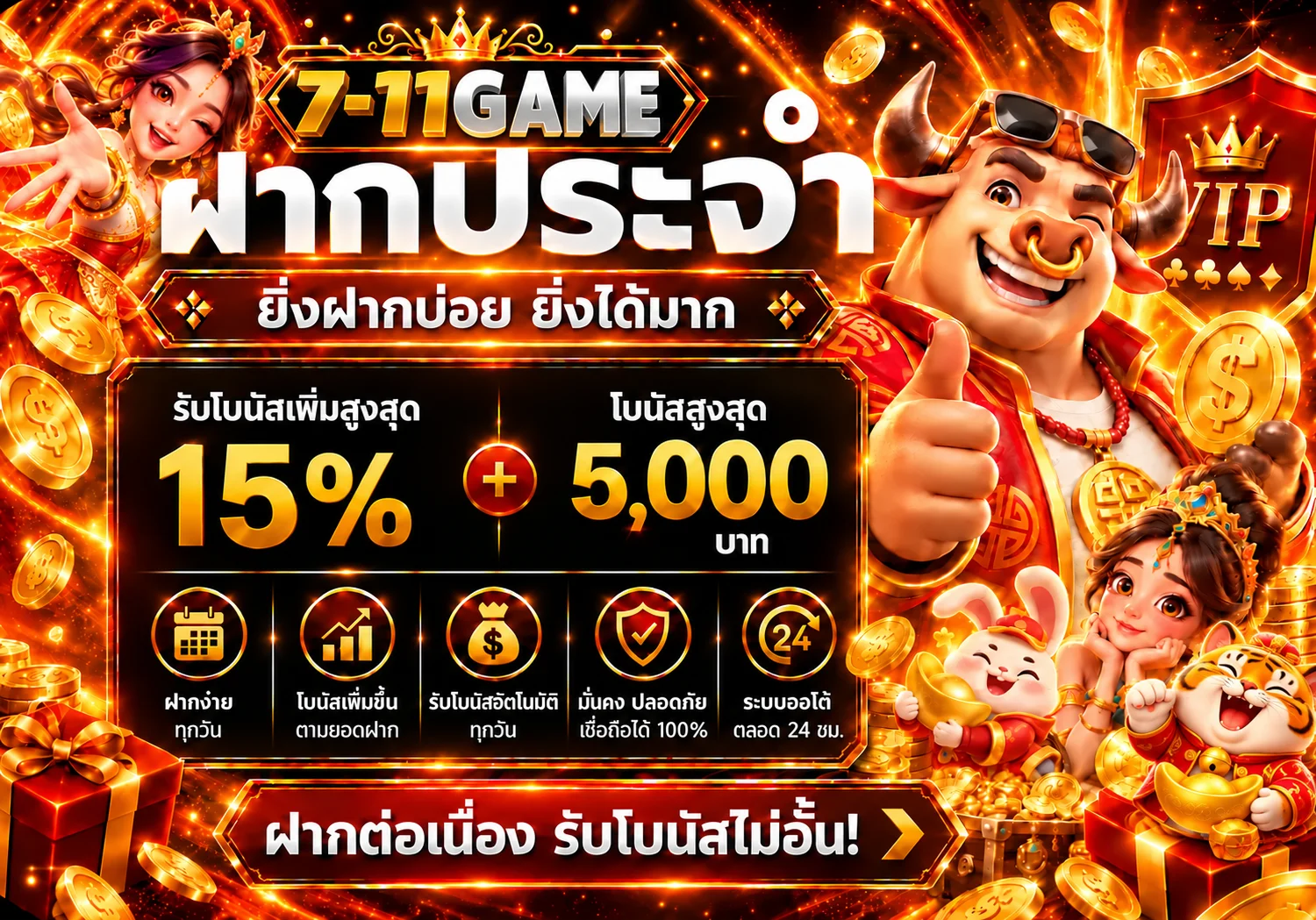 สล็อต 7-11game โบนัสฝากประจำและเกมบนมือถือ